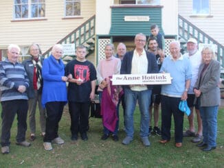 Members of the Hoitink family with Show Society President Vanessa Bull, Treasurer Stuart Wright and Patron Amanda Hay