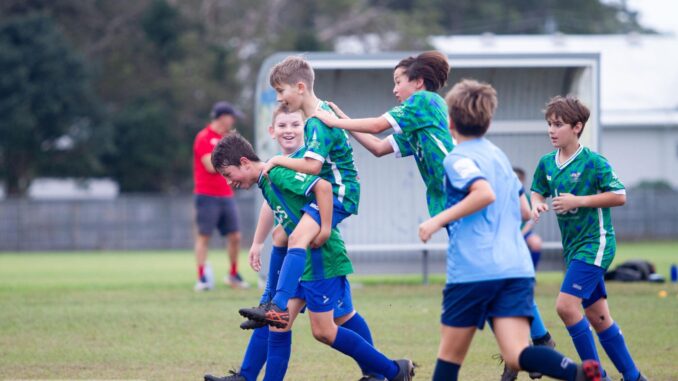 Aedan & Taylor celebrating a goal