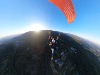 Phil Hystek takes his 95 year old father paragliding