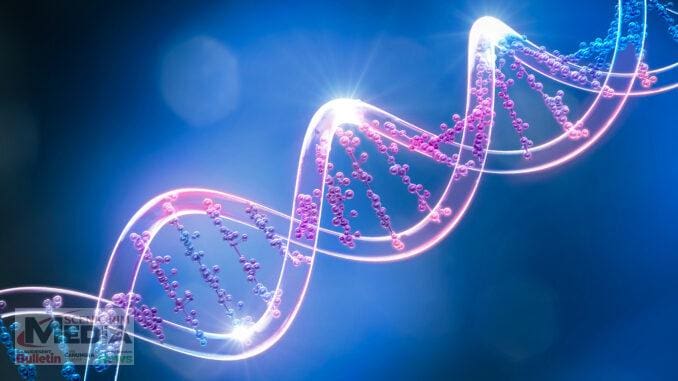 DNA Helix structure, Science and technology Background. 3d illustration.